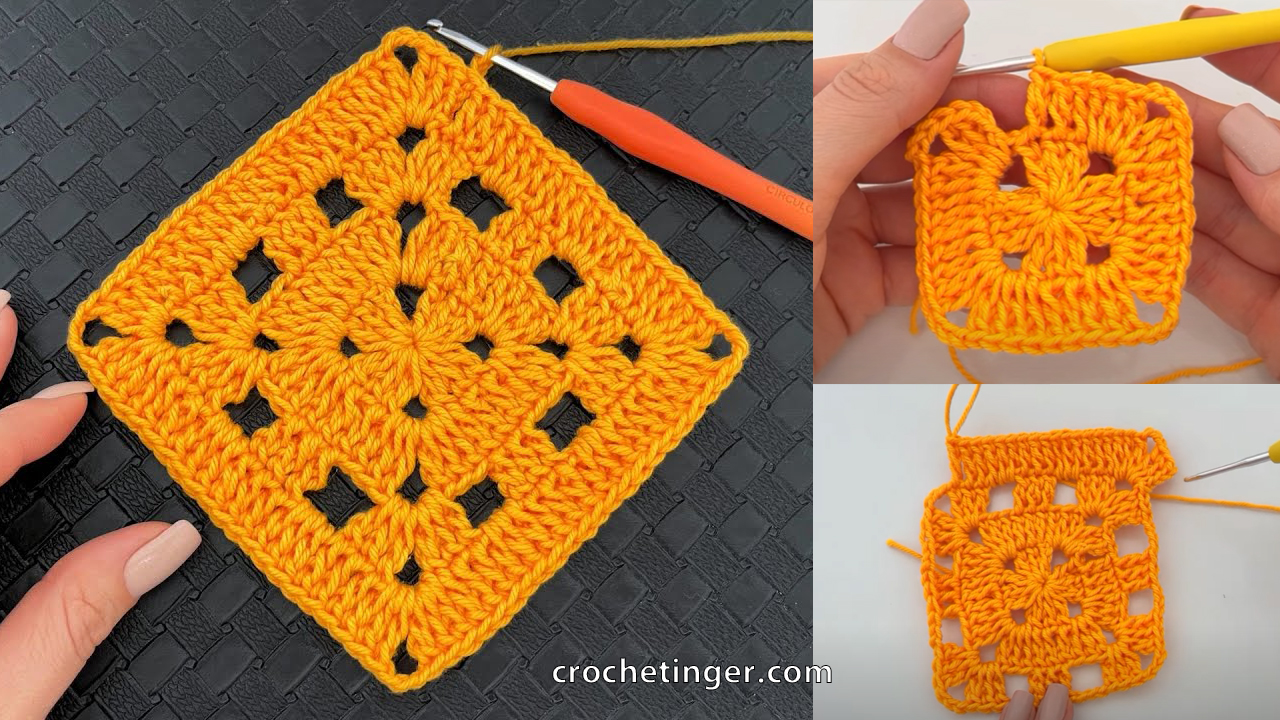 CROCHET SQUARE WITH DIFFERENT HIGHLIGHTS - Free Pattern - Crochet4U